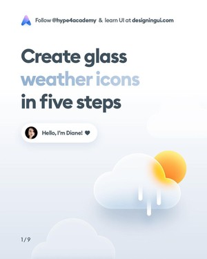 Create glass weather icon in five steps