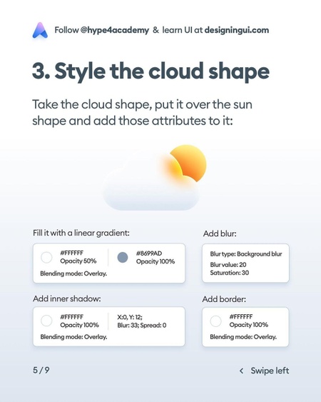 Create glass weather icon in five steps